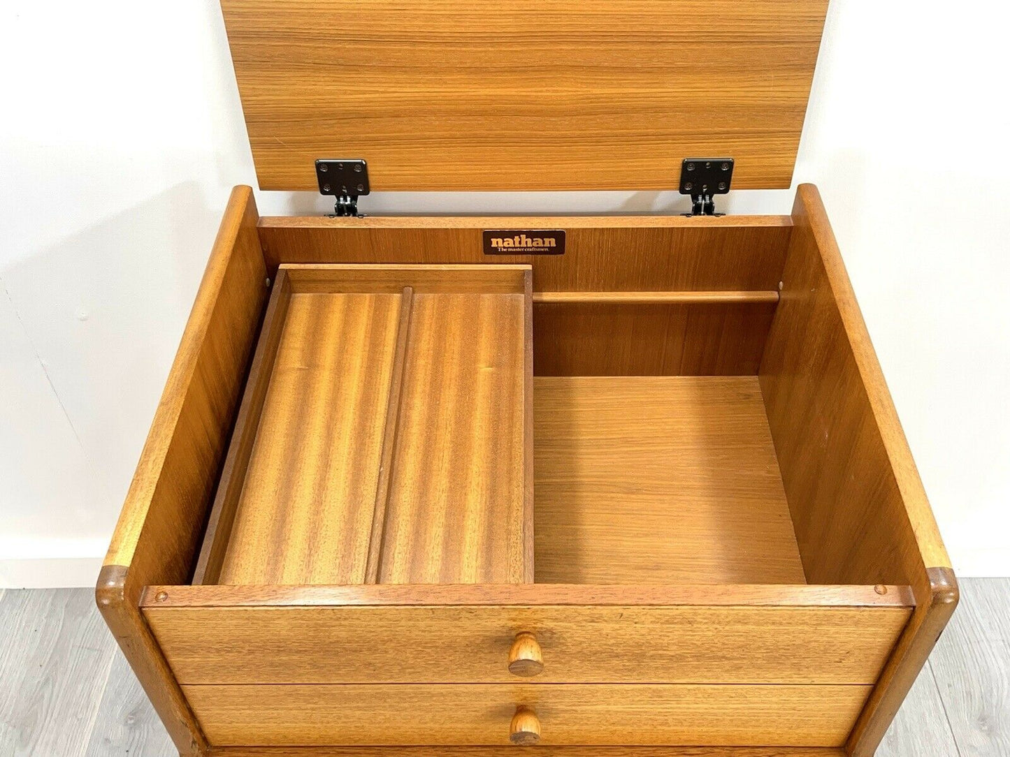 Nathan / Parker Knoll Squares, Vintage Teak Media Cabinet