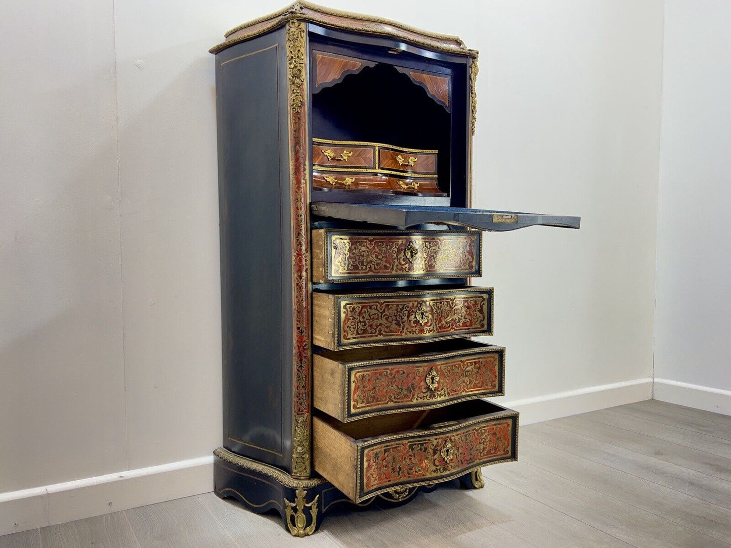 Late 19th Century, Louis XV Style, French Boulle Secretaire