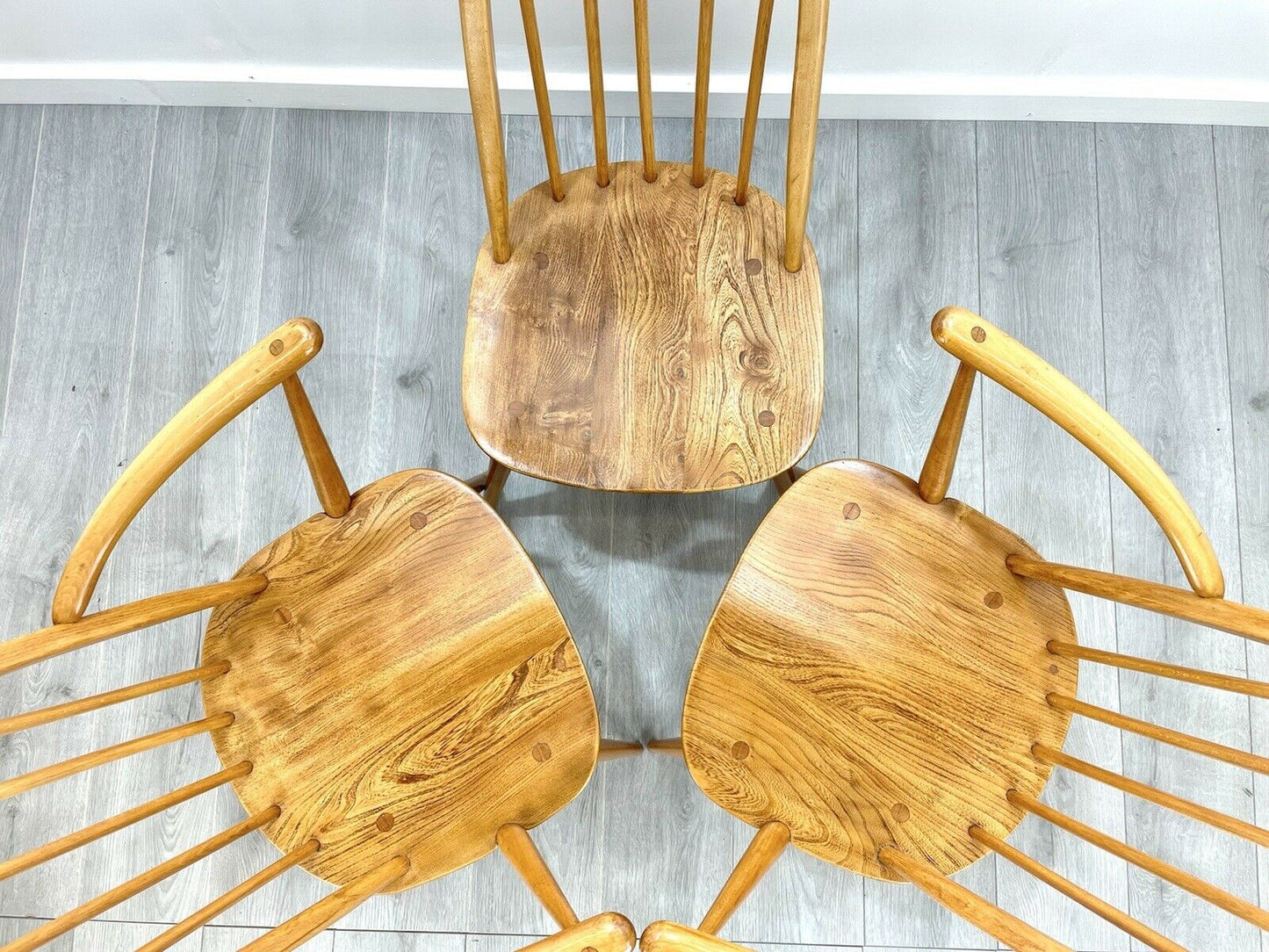Ercol Quaker 365 & 365a, Set Of 3 Retro Dining Chairs