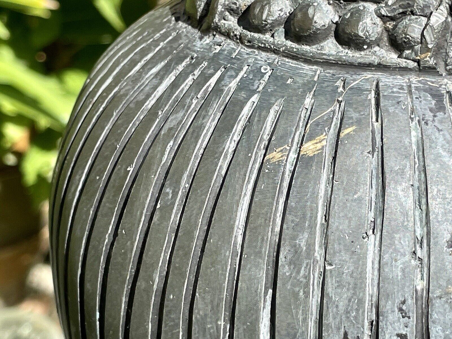 Bronzed Garden Water Feature of a Sitting Deity / Goddess Playing An Instrument