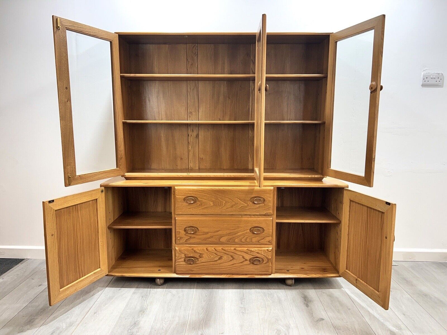 Ercol 455 / 806 Wall Unit / Glazed Display Case
