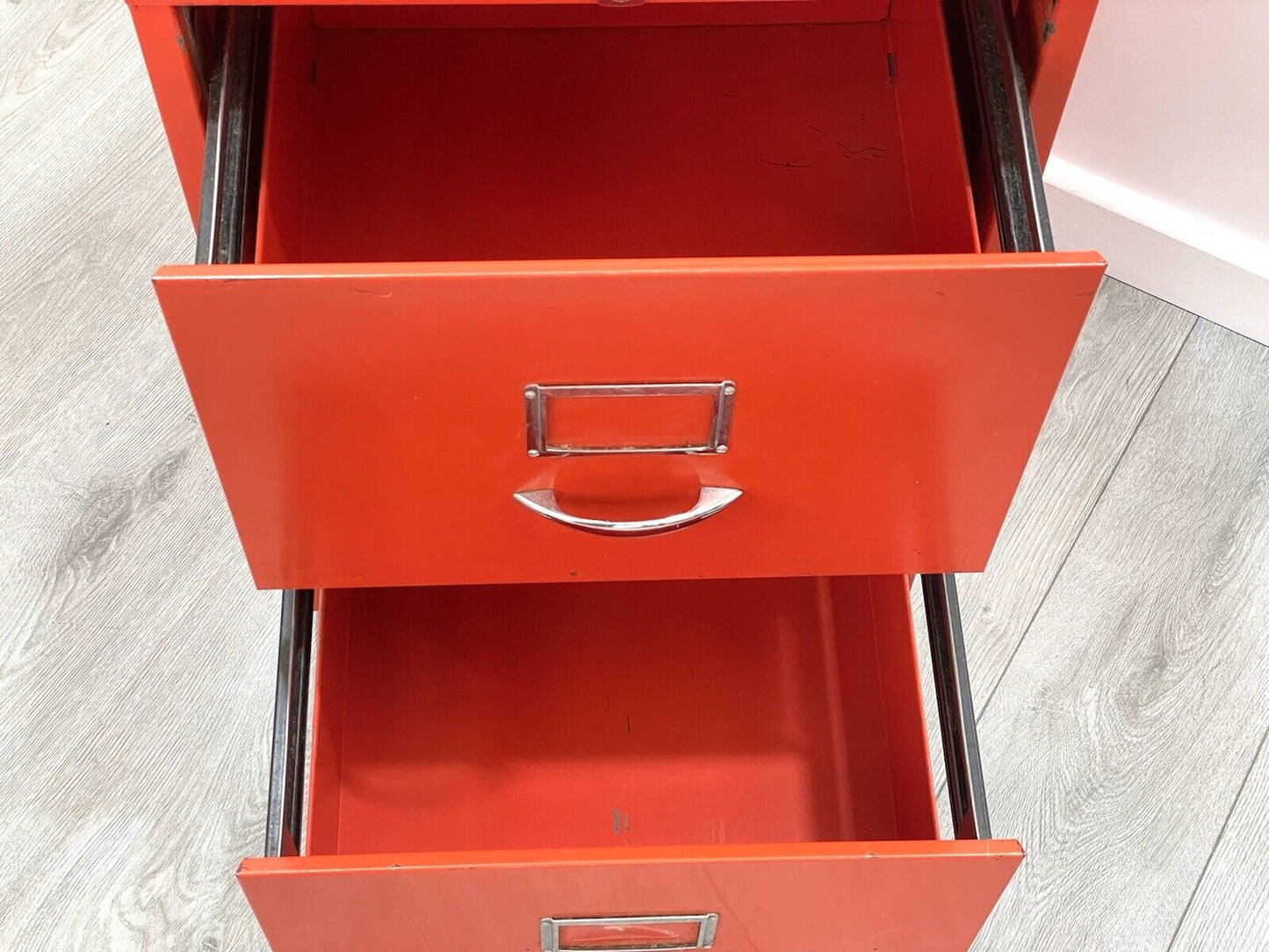 Vintage, 2 Drawer Red Filing Cabinet