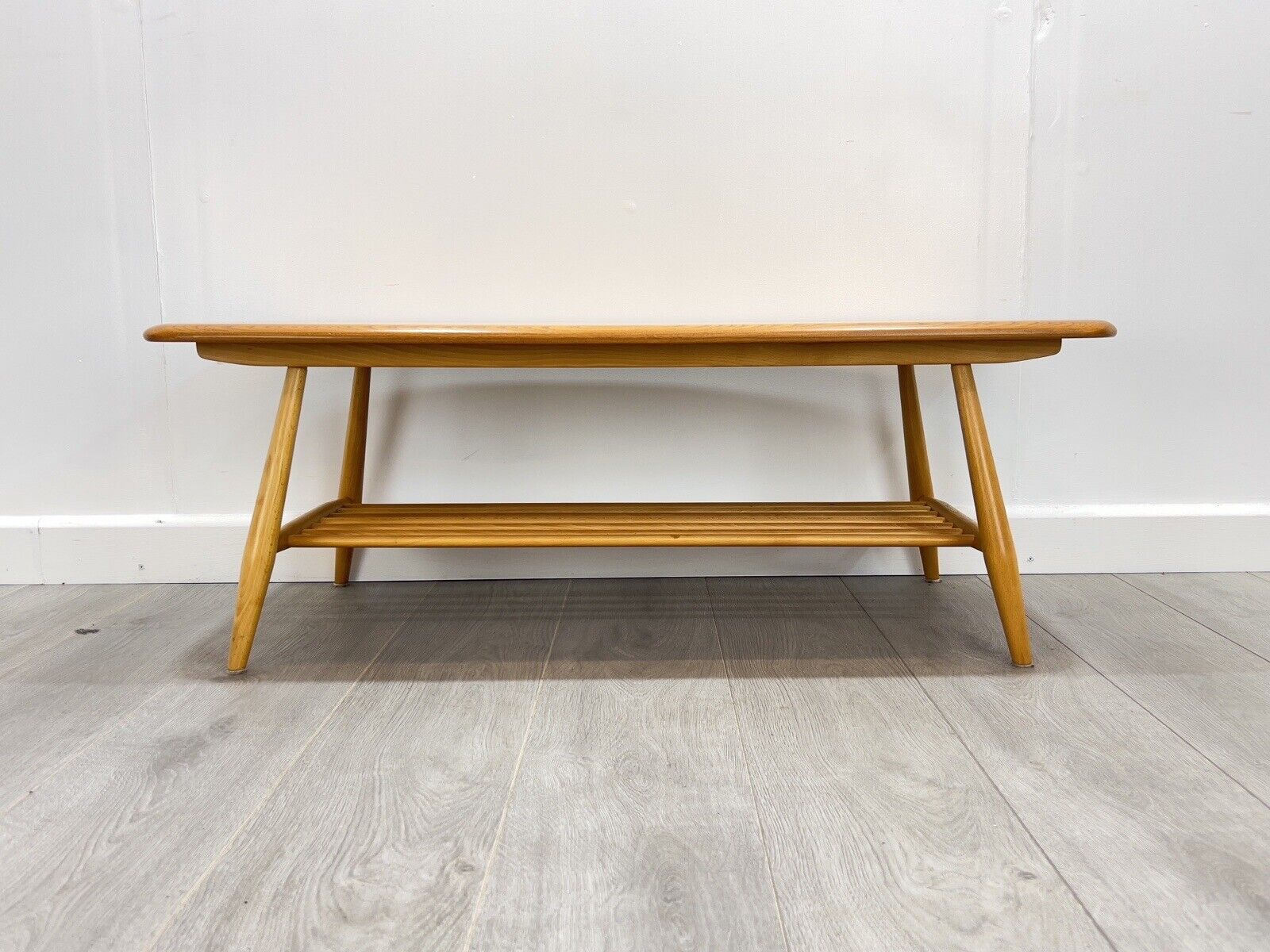 Ercol Model 459, Mid Century Elm Coffee Table with Magazine Rack