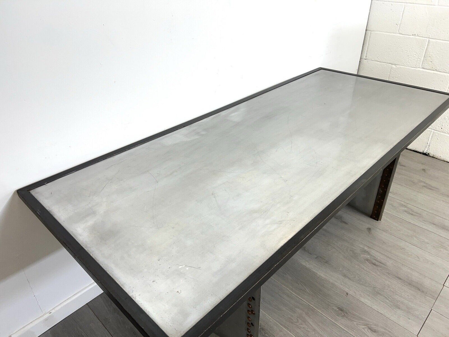 A Bespoke Industrial Aluminium and Iron Dining Table