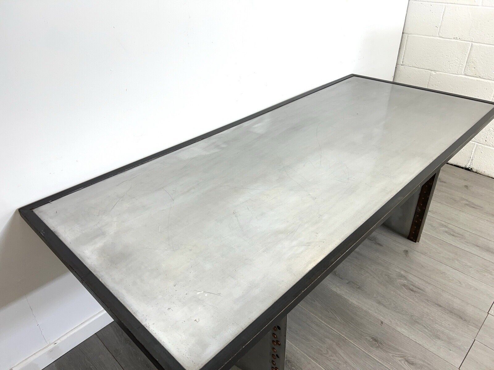 A Bespoke Industrial Aluminium and Iron Dining Table