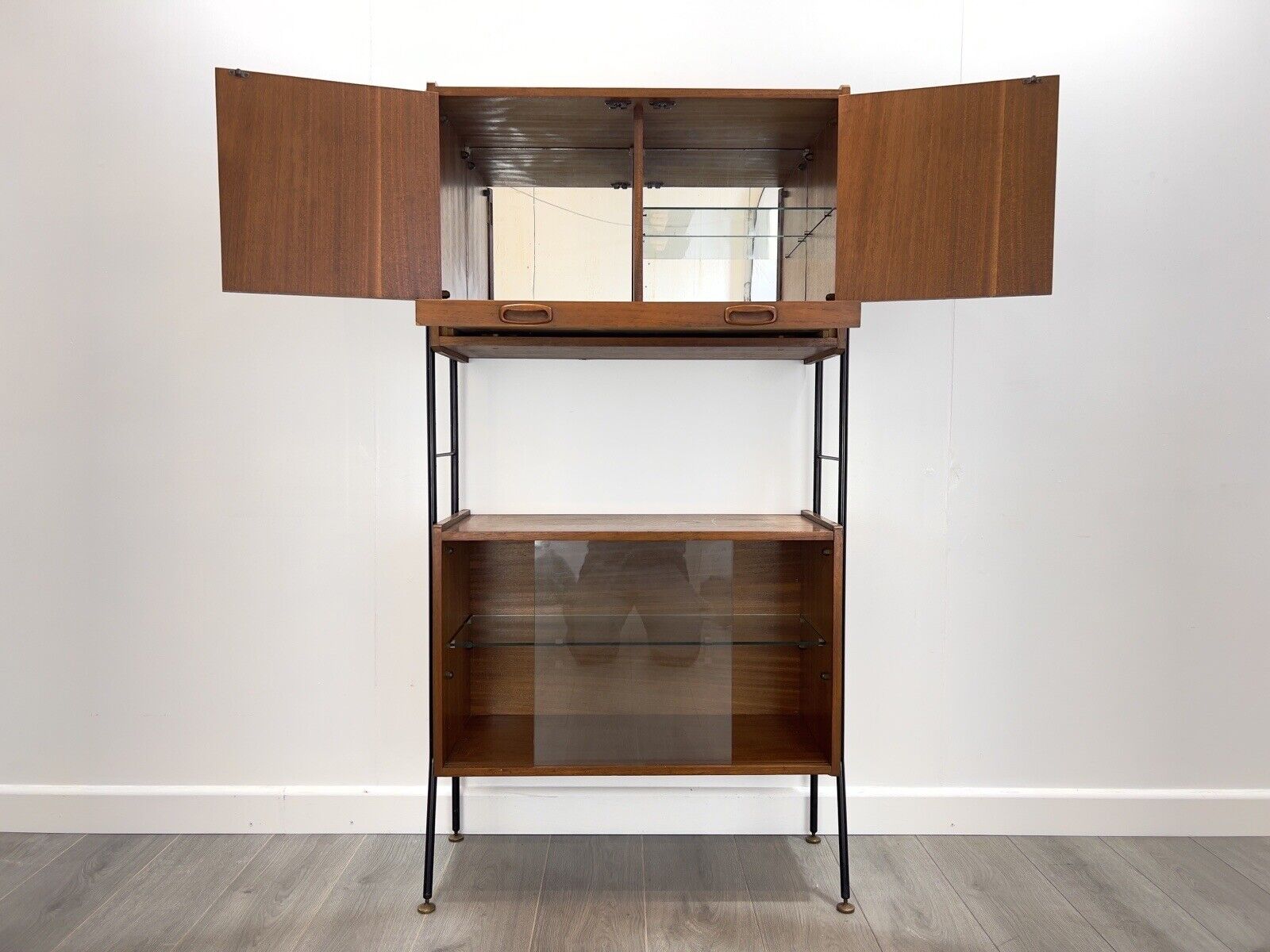 Mid Century, Teak Units and Steel Modular Shelving System