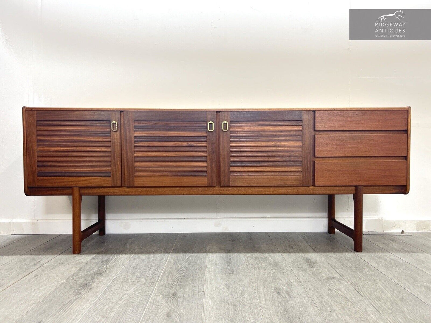 Mcintosh Of Kirkcaldy, Mid Century Teak, Louvred Door Sideboard