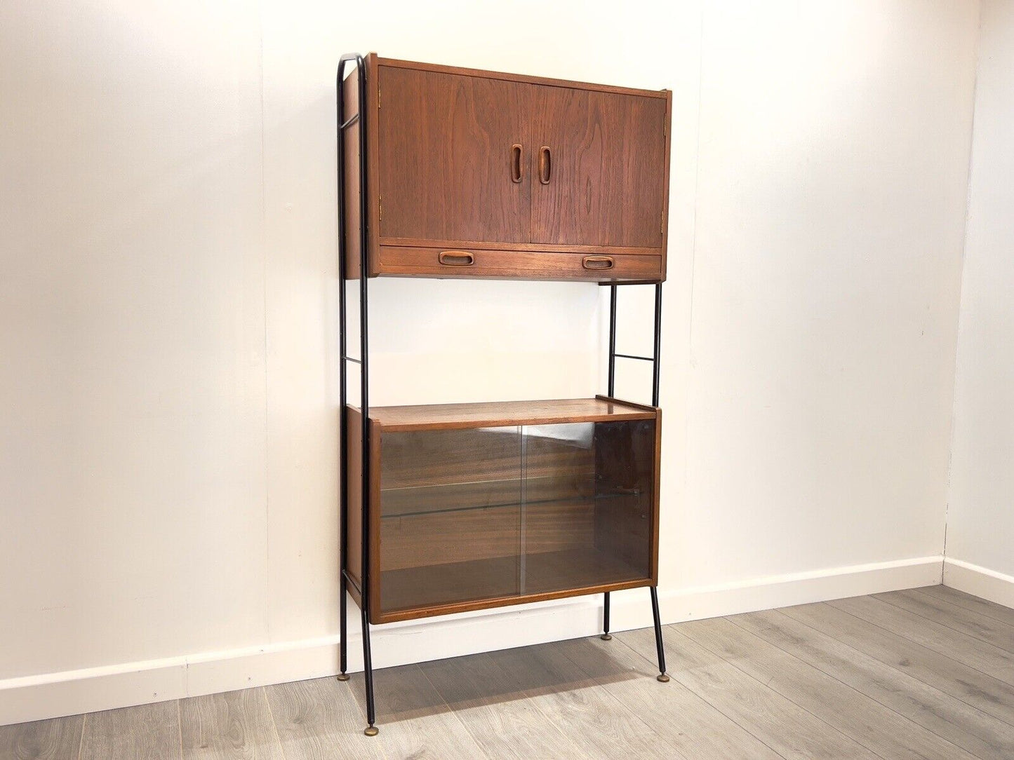 Mid Century, Teak Units and Steel Modular Shelving System