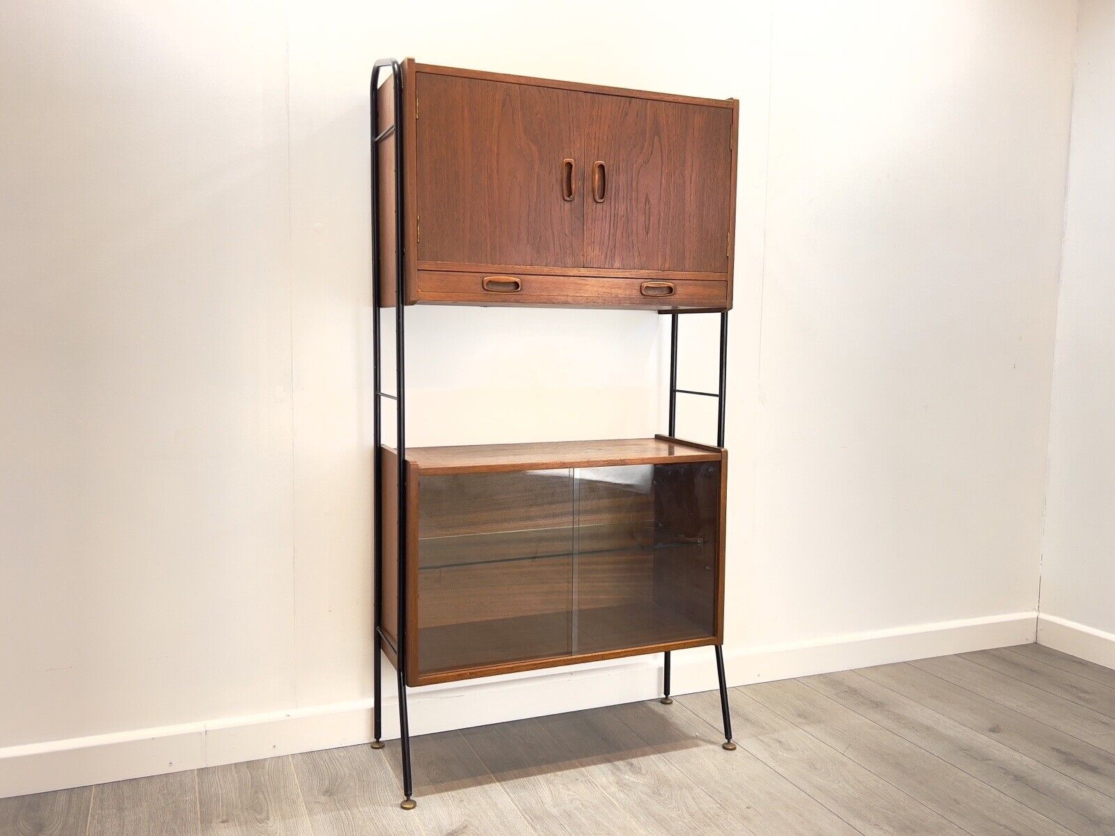 Mid Century, Teak Units and Steel Modular Shelving System