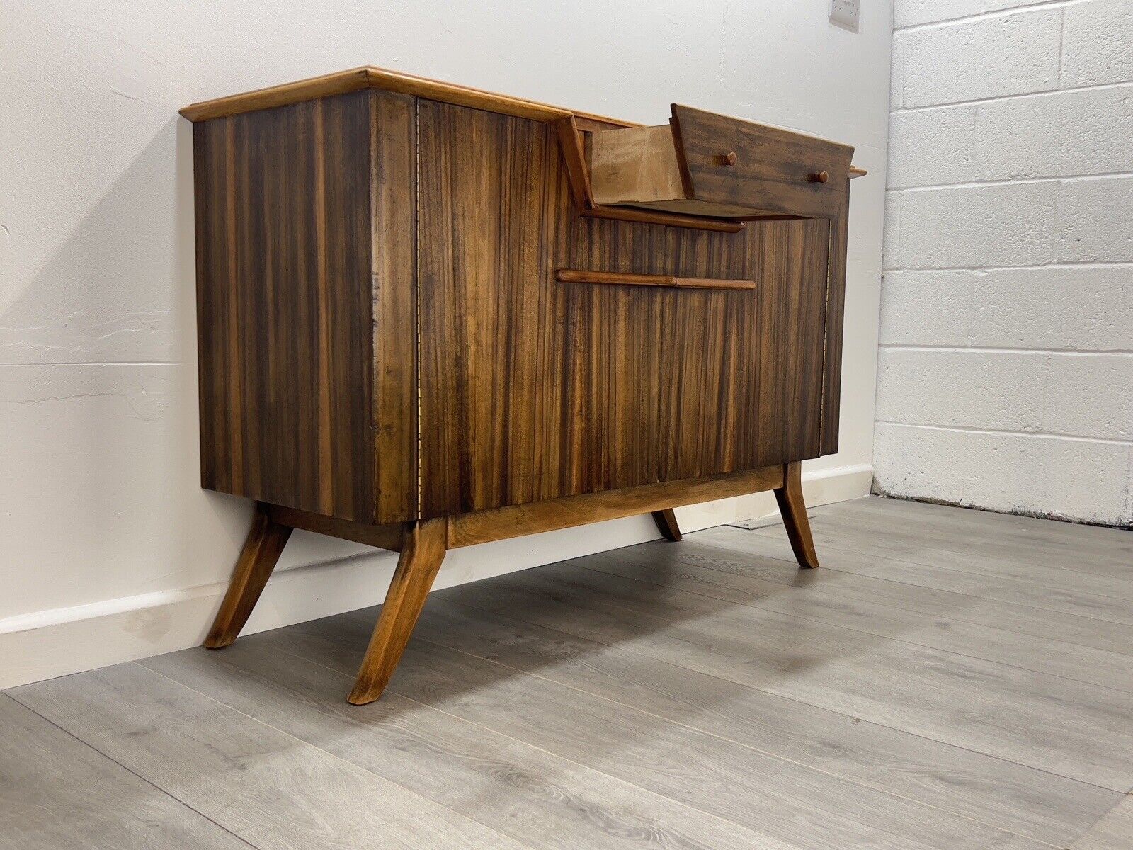 A Mid Century, Unusual Walnut / Zebra Sideboard