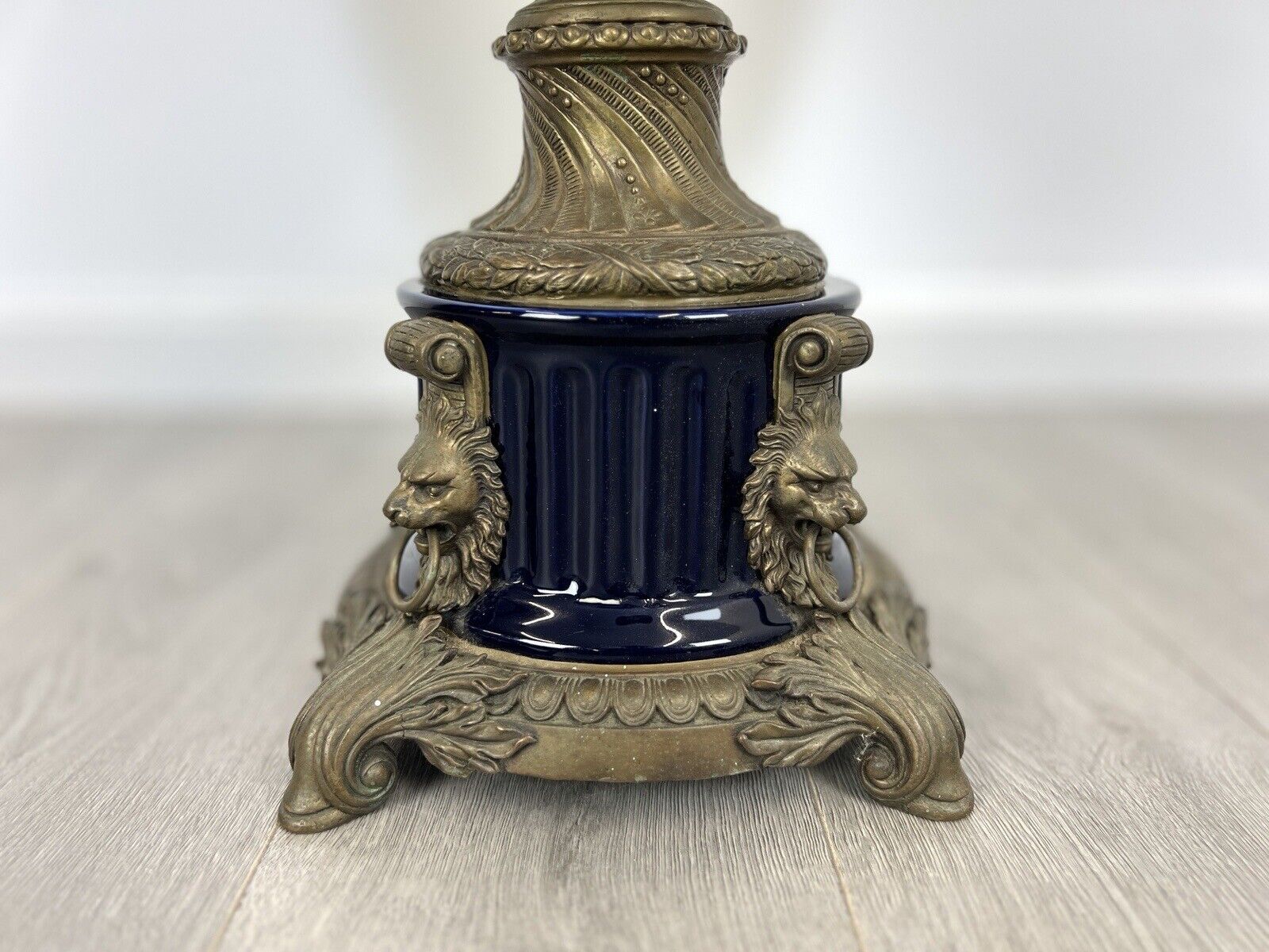 Cobalt Blue Porcelain & Bronze Floor Urn