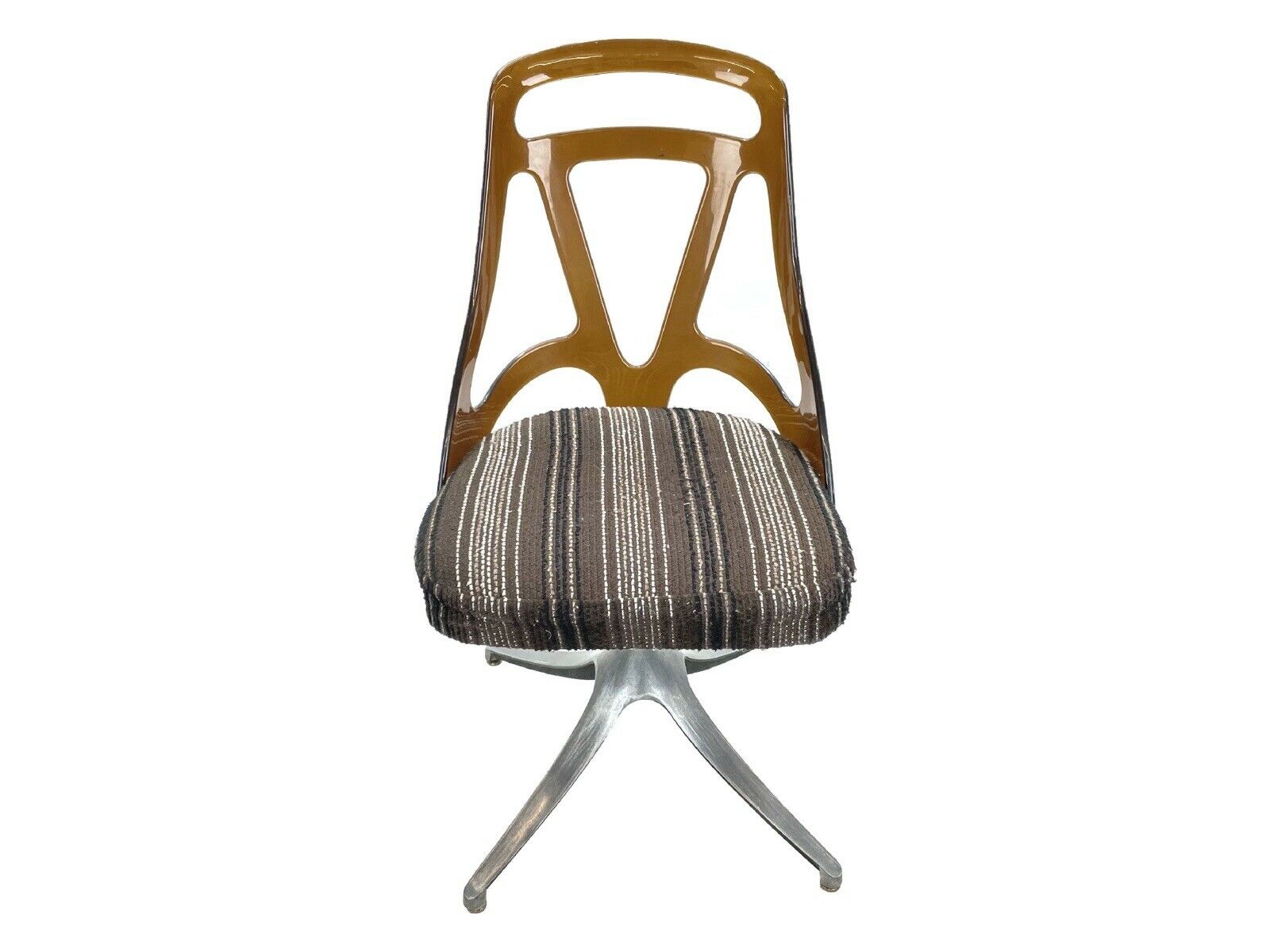 Set of 4, Chromcraft, Mid Century Modern Chrome and Lucite Swivel Dining Chairs