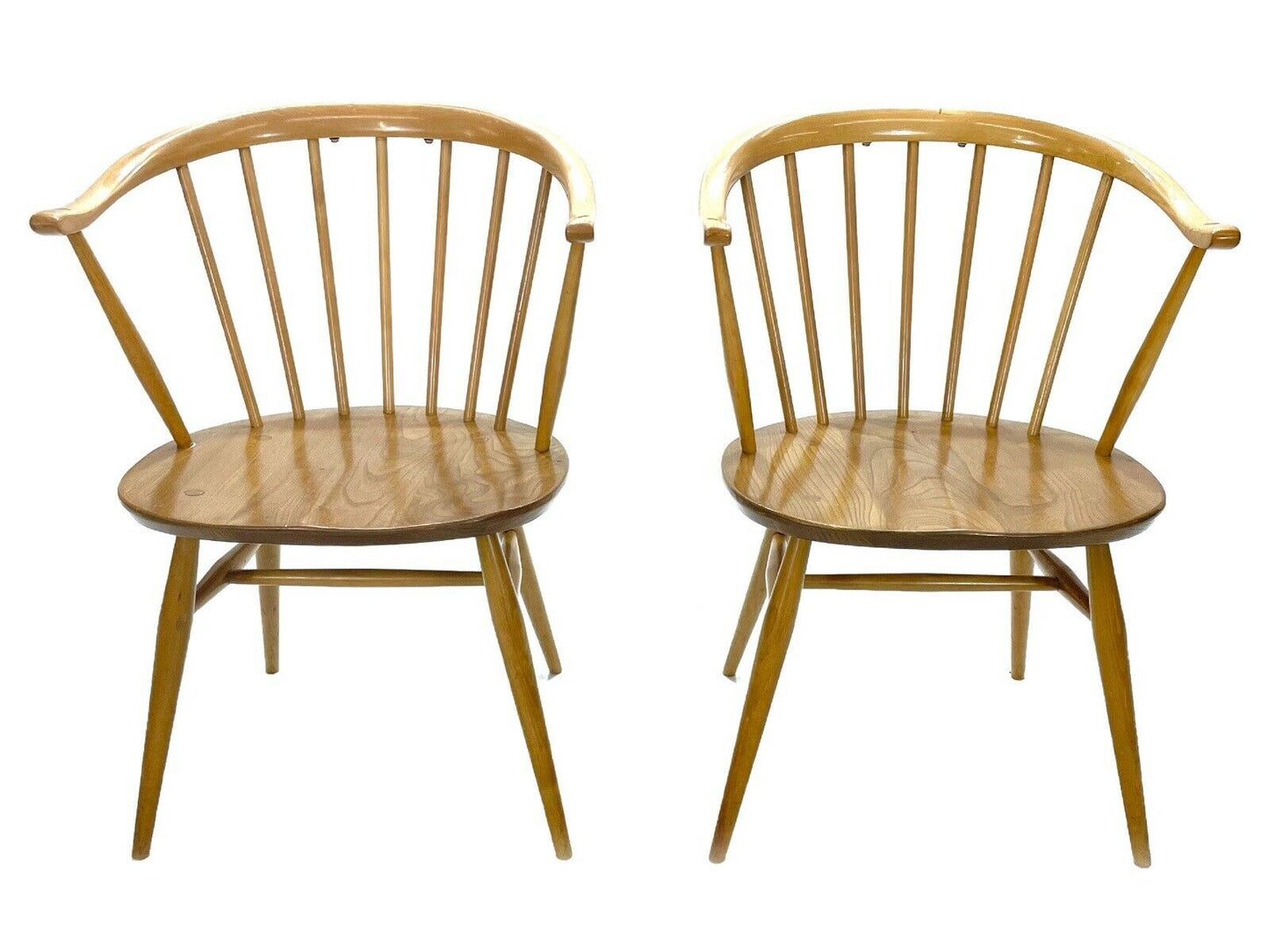 Pair Of Ercol 449a, Cowhorn Chairs