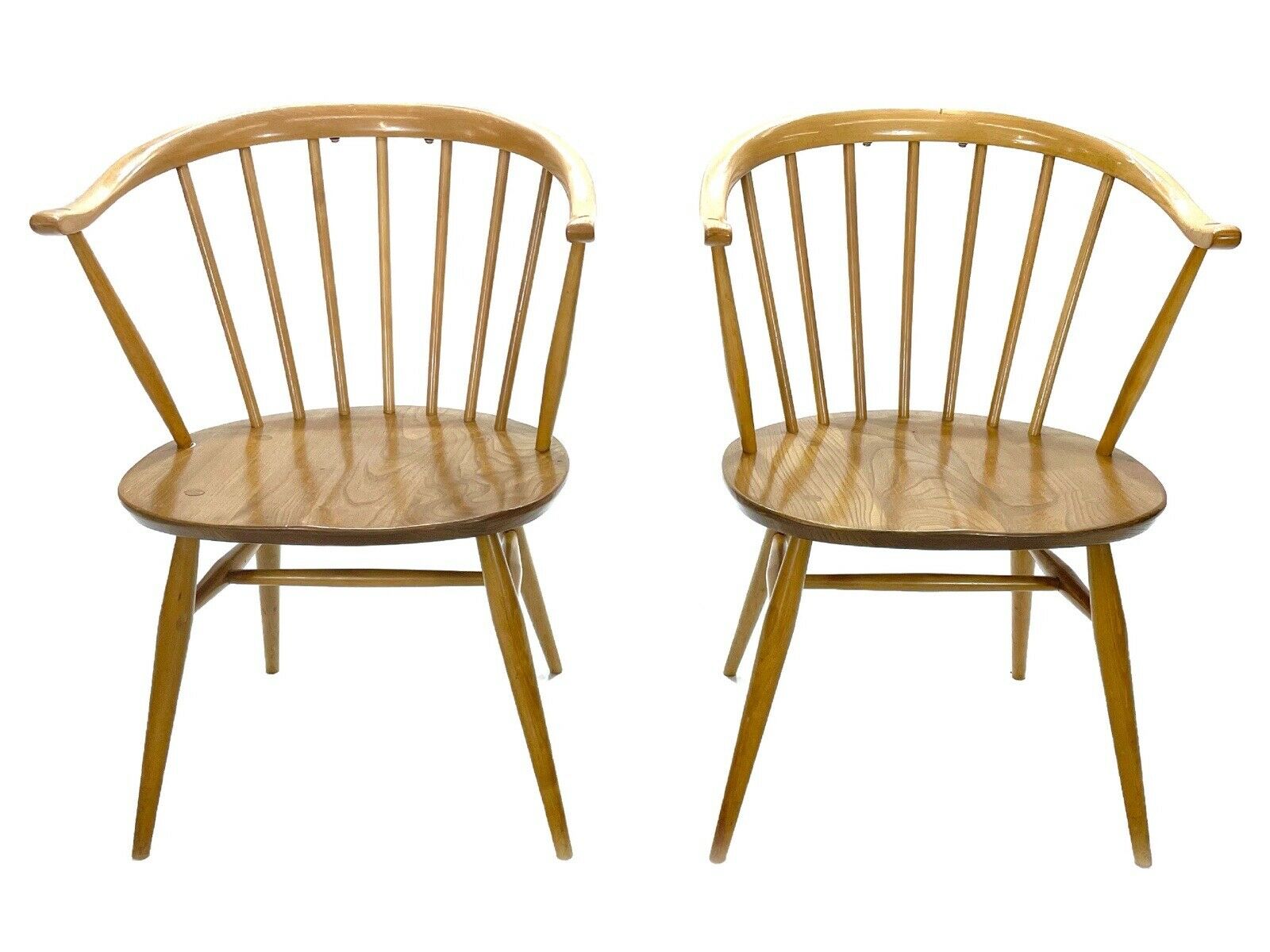 Pair Of Ercol 449a, Cowhorn Chairs