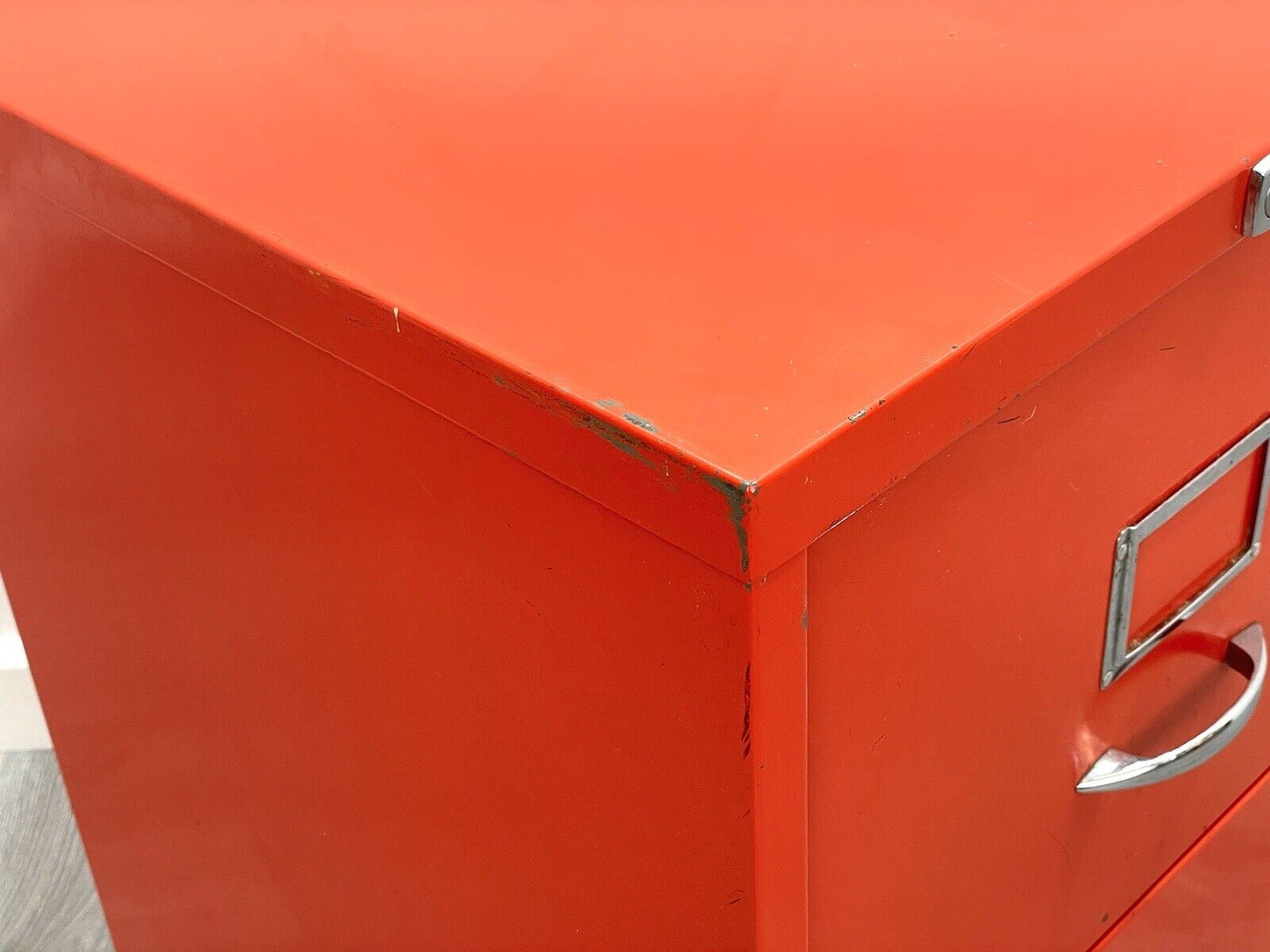Vintage, 2 Drawer Red Filing Cabinet