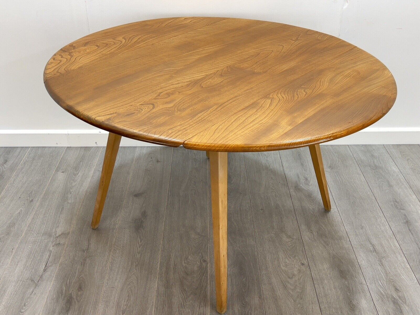 Ercol Model 384, Retro Drop Leaf Oval Dining Table - Blue Label