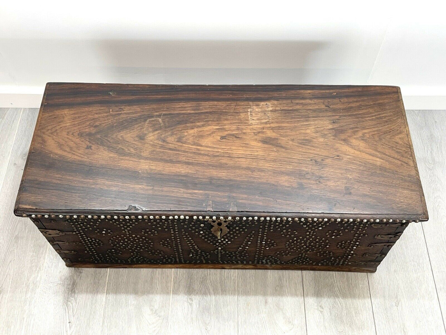 19th Century, Studded Rosewood Zanzibar Chest With Secret Compartment