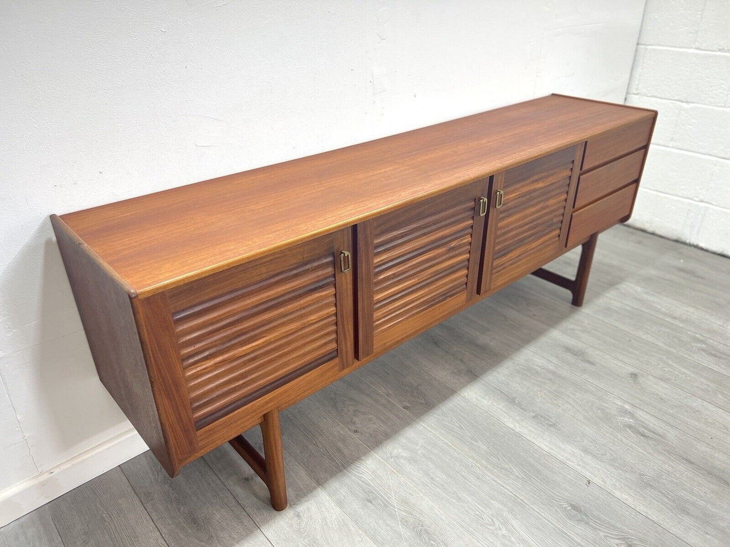 Mcintosh Of Kirkcaldy, Mid Century Teak, Louvred Door Sideboard