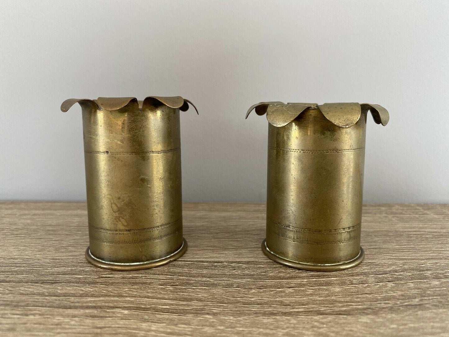 Extremely Rare Pair Of 1888/1889 Lorenz/Patronenfabrik Trench Art Vases
