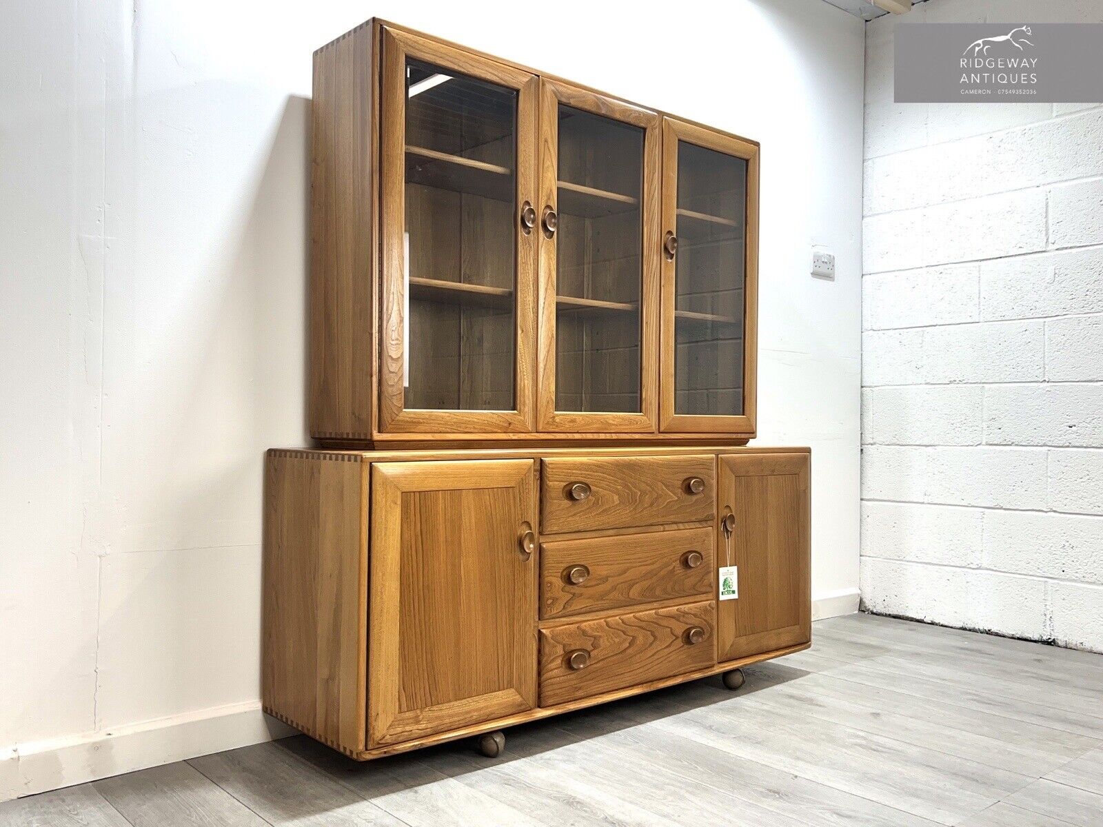 Ercol 455 / 806 Wall Unit / Glazed Display Case