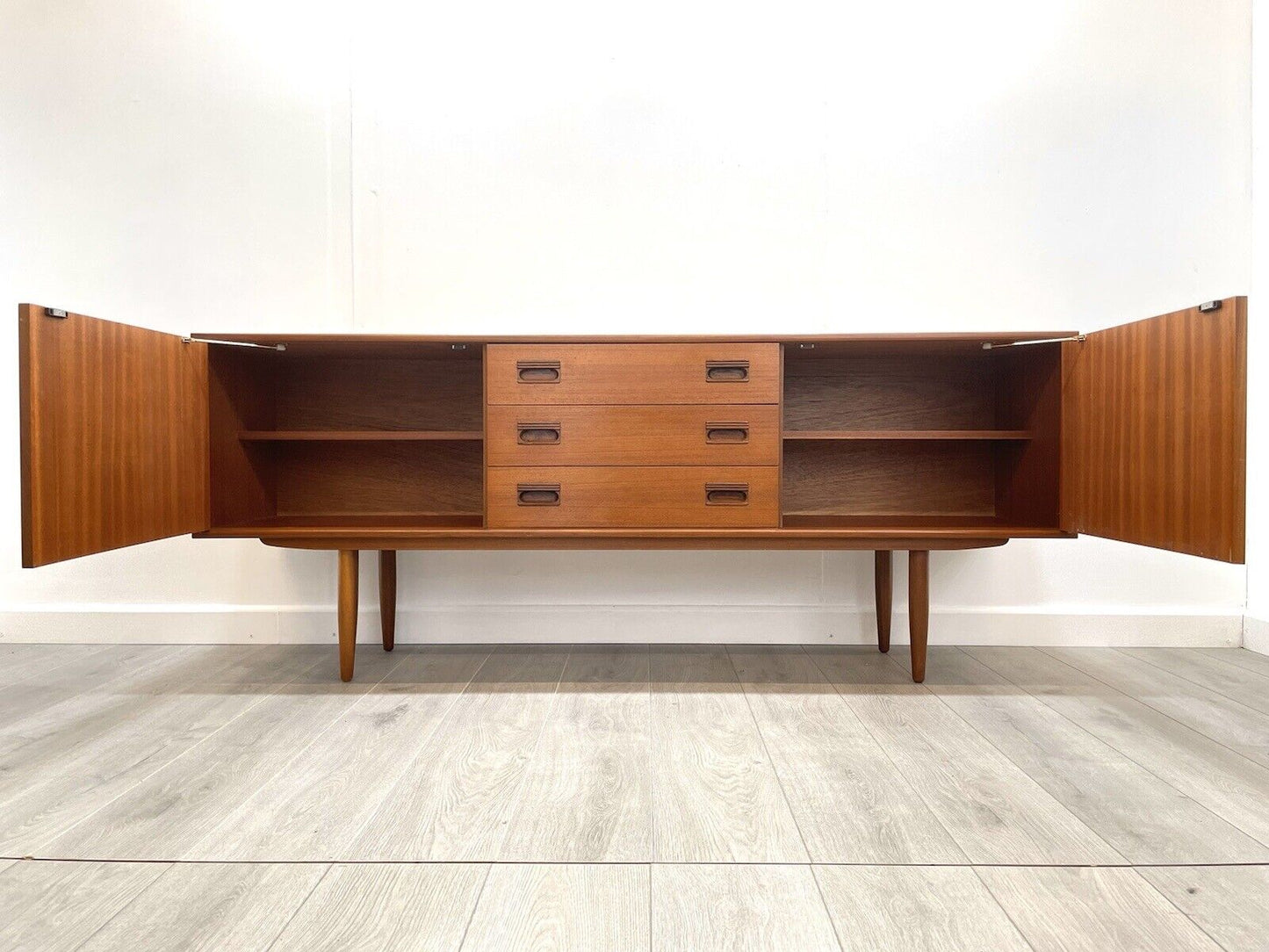 A Vintage Teak, Long Sideboard / Credenza