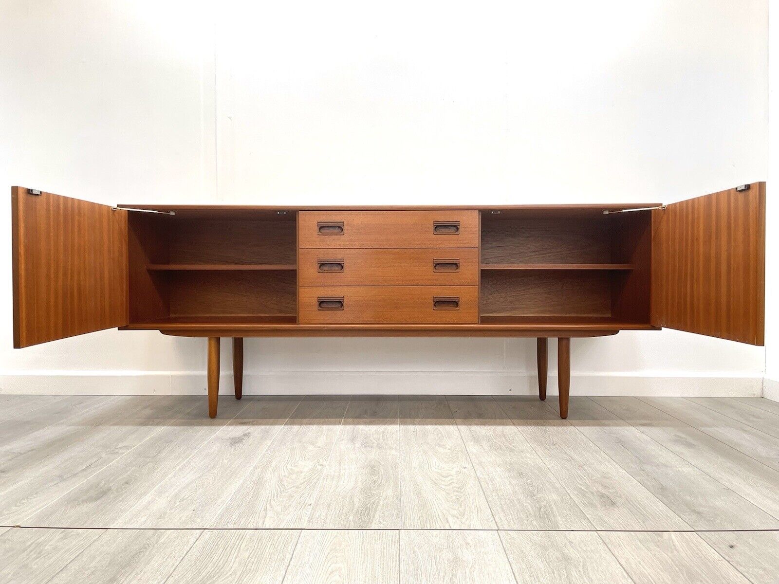 A Vintage Teak, Long Sideboard / Credenza