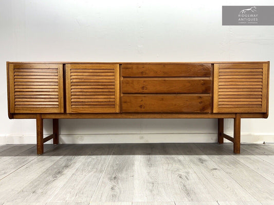 Mcintosh Of Kirkcaldy, Mid Century Teak, Louvred Door Sideboard / Credenza