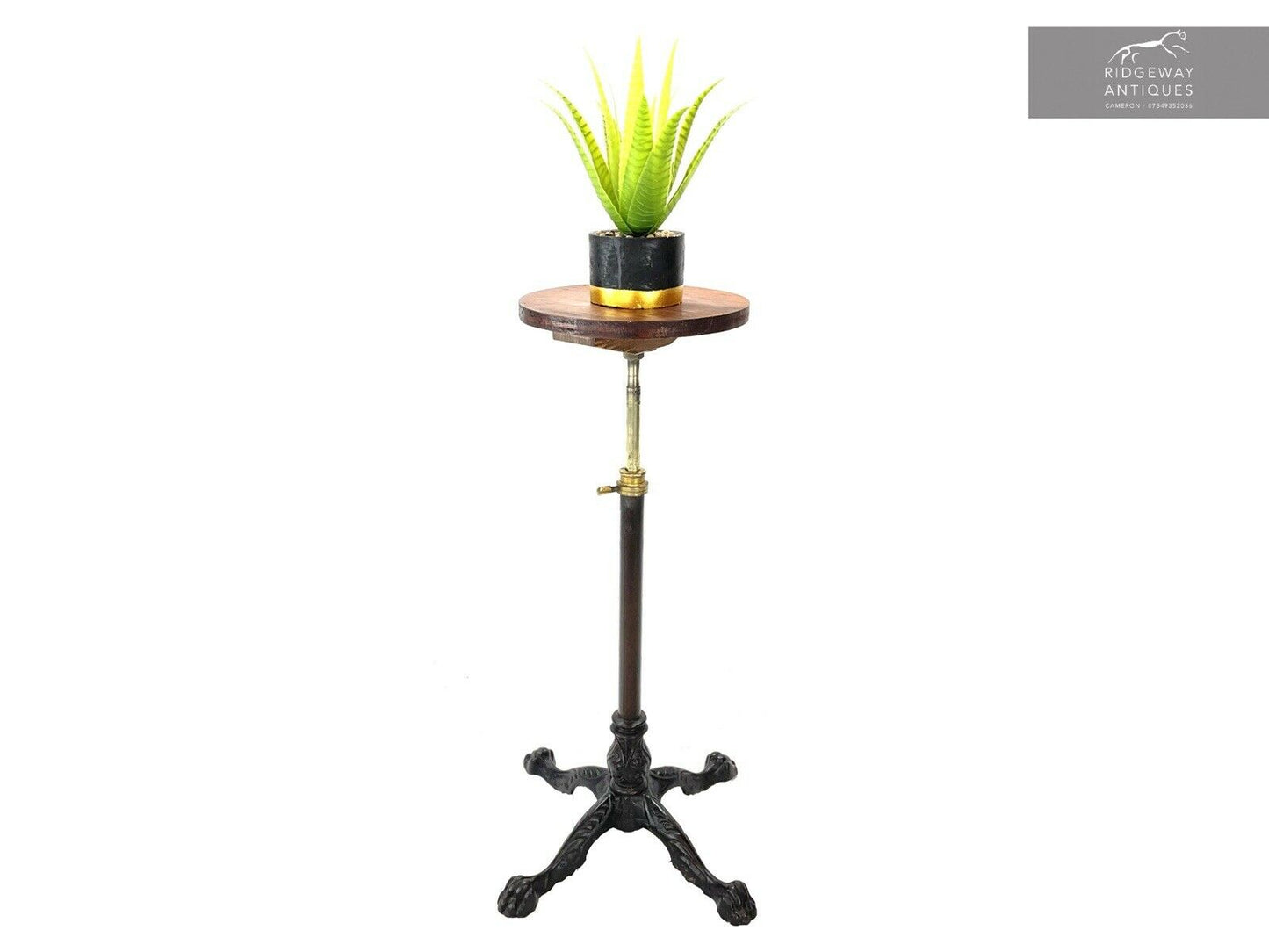 Telescopic Side Table / Occasional Table Table With Cast Iron Lion Paw Base