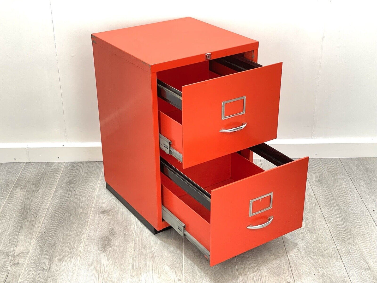 Vintage, 2 Drawer Red Filing Cabinet