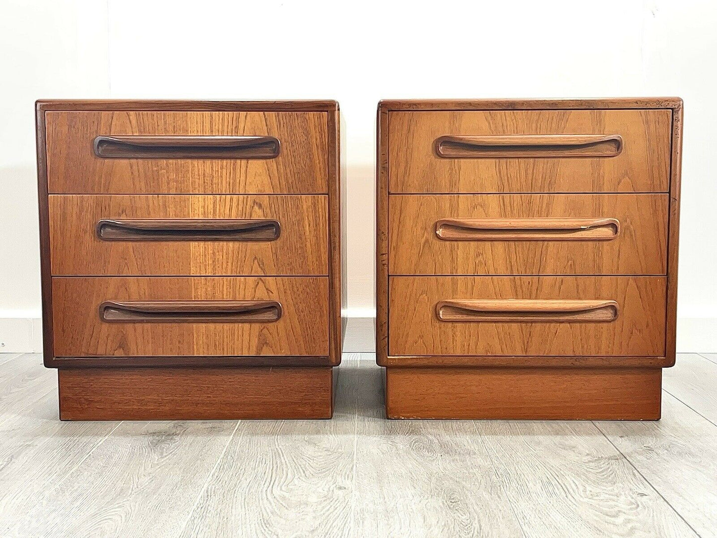 G Plan Fresco, Pair of 3 Drawer Bedside Table / Chest of Drawers