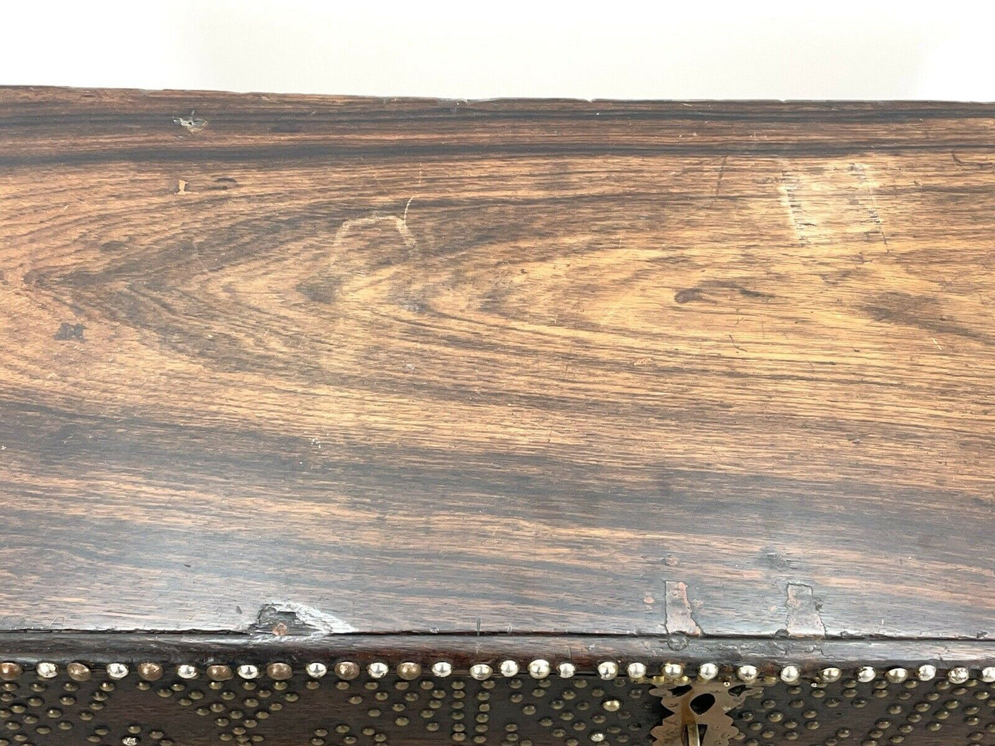 19th Century, Studded Rosewood Zanzibar Chest With Secret Compartment