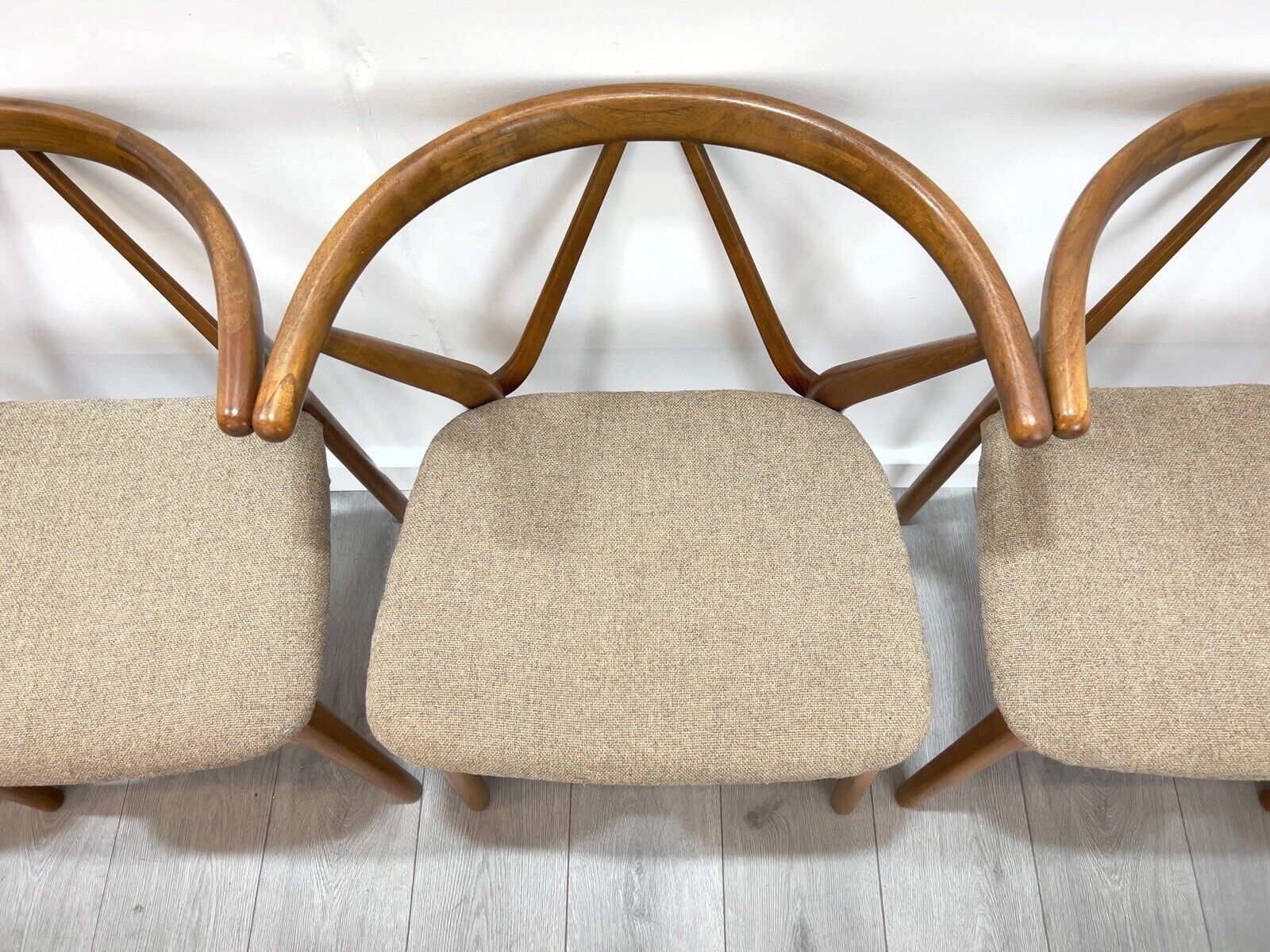 Set of 6, Henning Kjaernulf for Bruno Hansen, Wishbone Dining Chairs