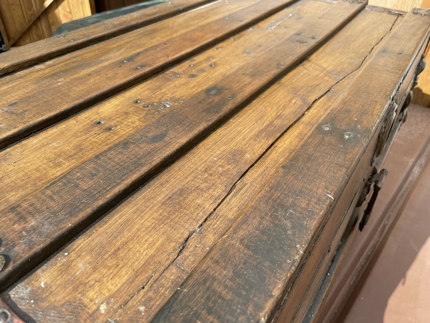Antique Flat Top Trunk / Chest