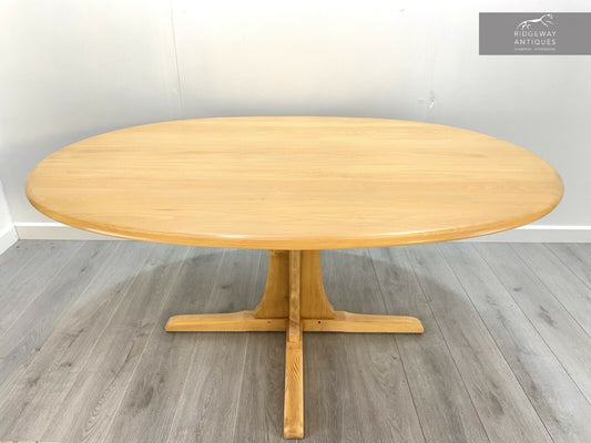 Ercol Southwold, Vintage Light Elm Oval Dining Table