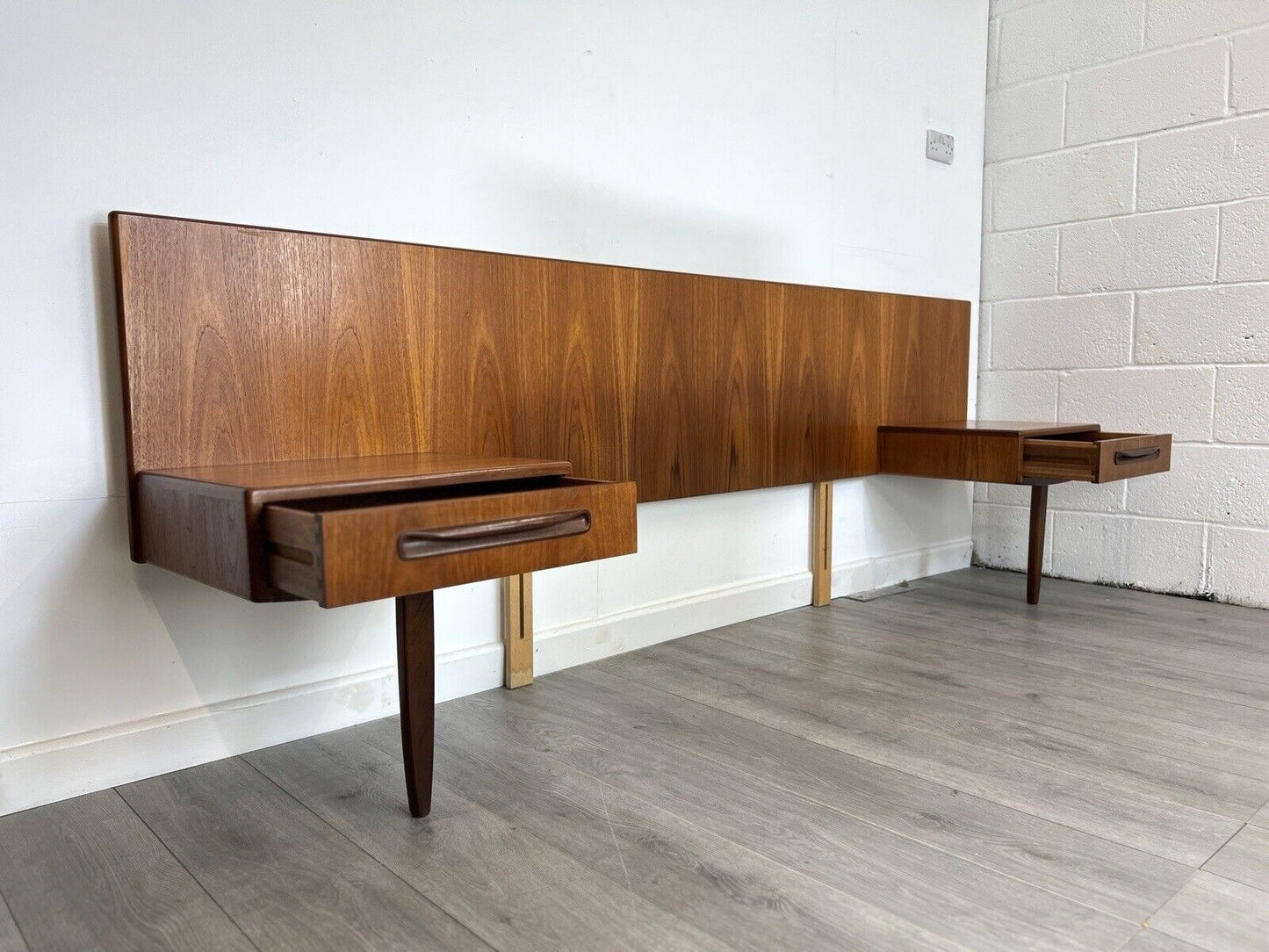G Plan Fresco, Mid Century Teak Headboard with Drawers