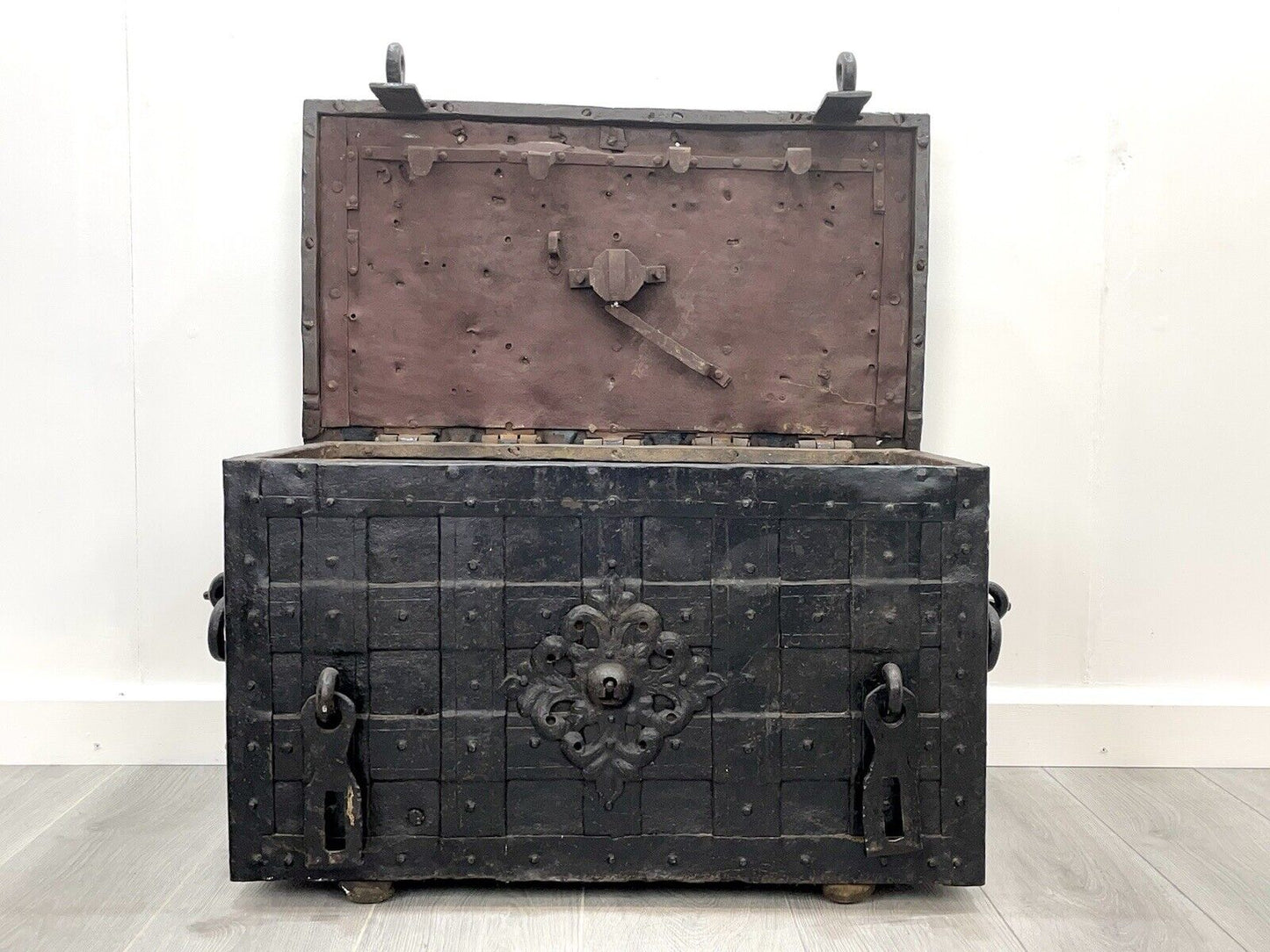 17th Century, Wrought Iron Strong Box / Armada Chest
