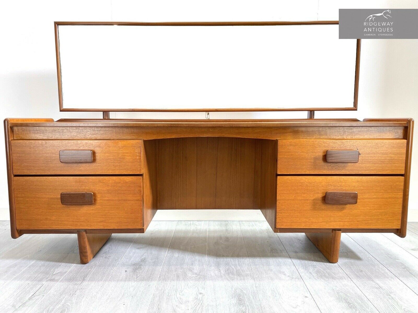 White and Newton, Retro Teak Dressing Table with Mirror