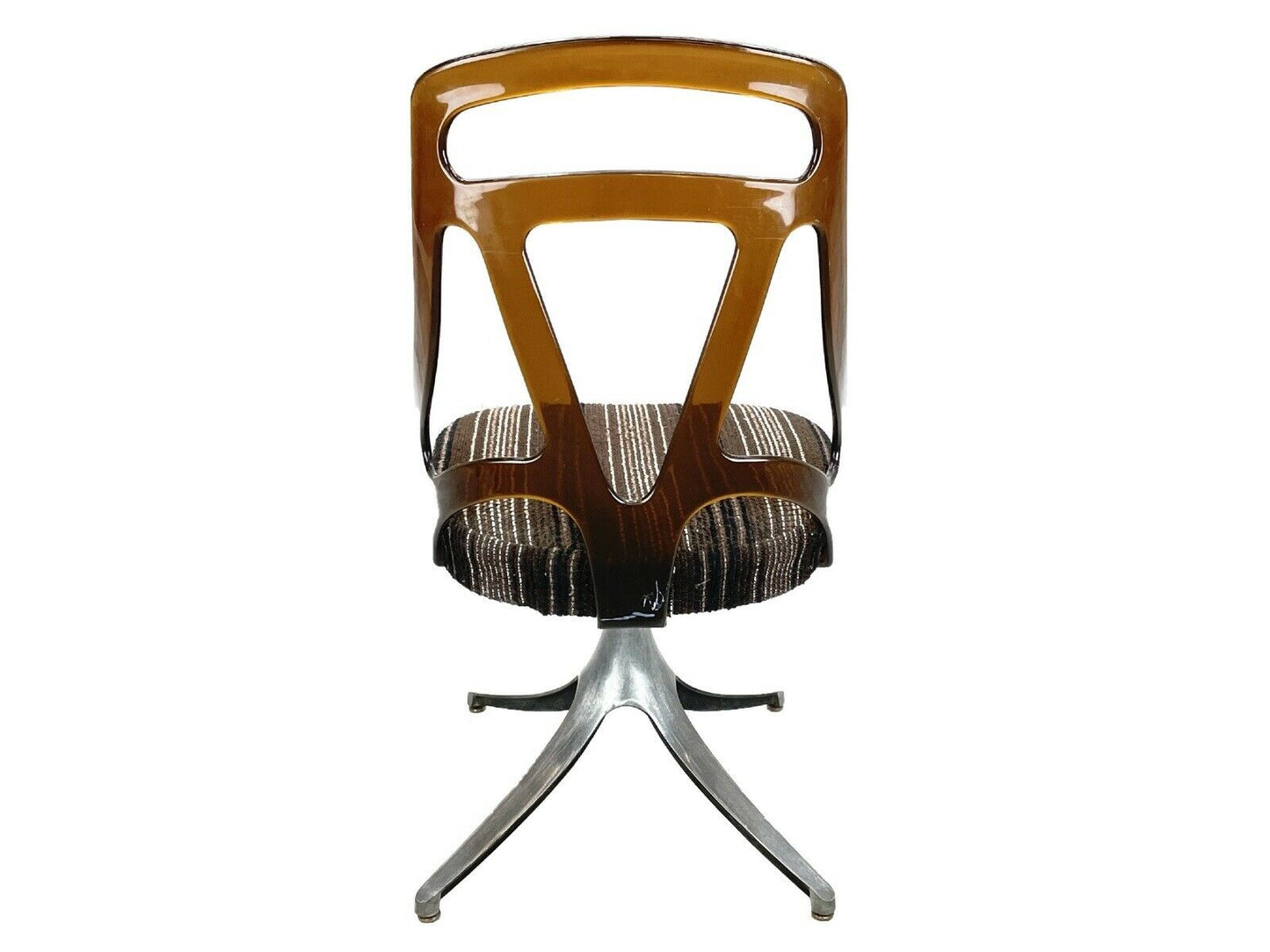 Set of 4, Chromcraft, Mid Century Modern Chrome and Lucite Swivel Dining Chairs