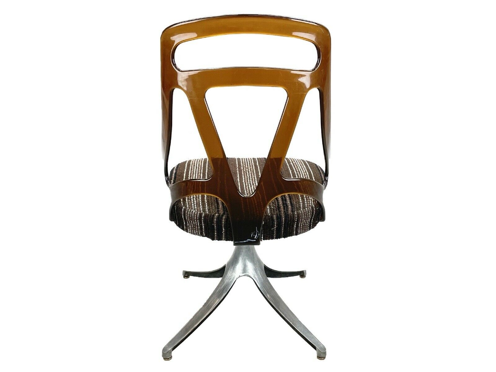 Set of 4, Chromcraft, Mid Century Modern Chrome and Lucite Swivel Dining Chairs