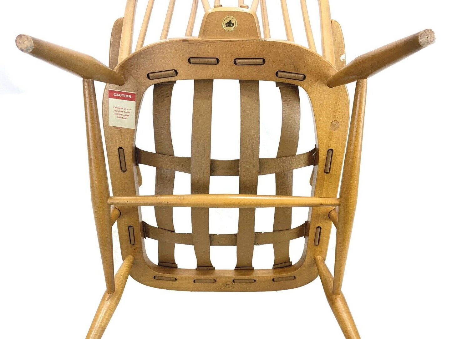 Ercol Armchair No. 203 and Matching Foot Stool No. 341 WITH Beige Cushions
