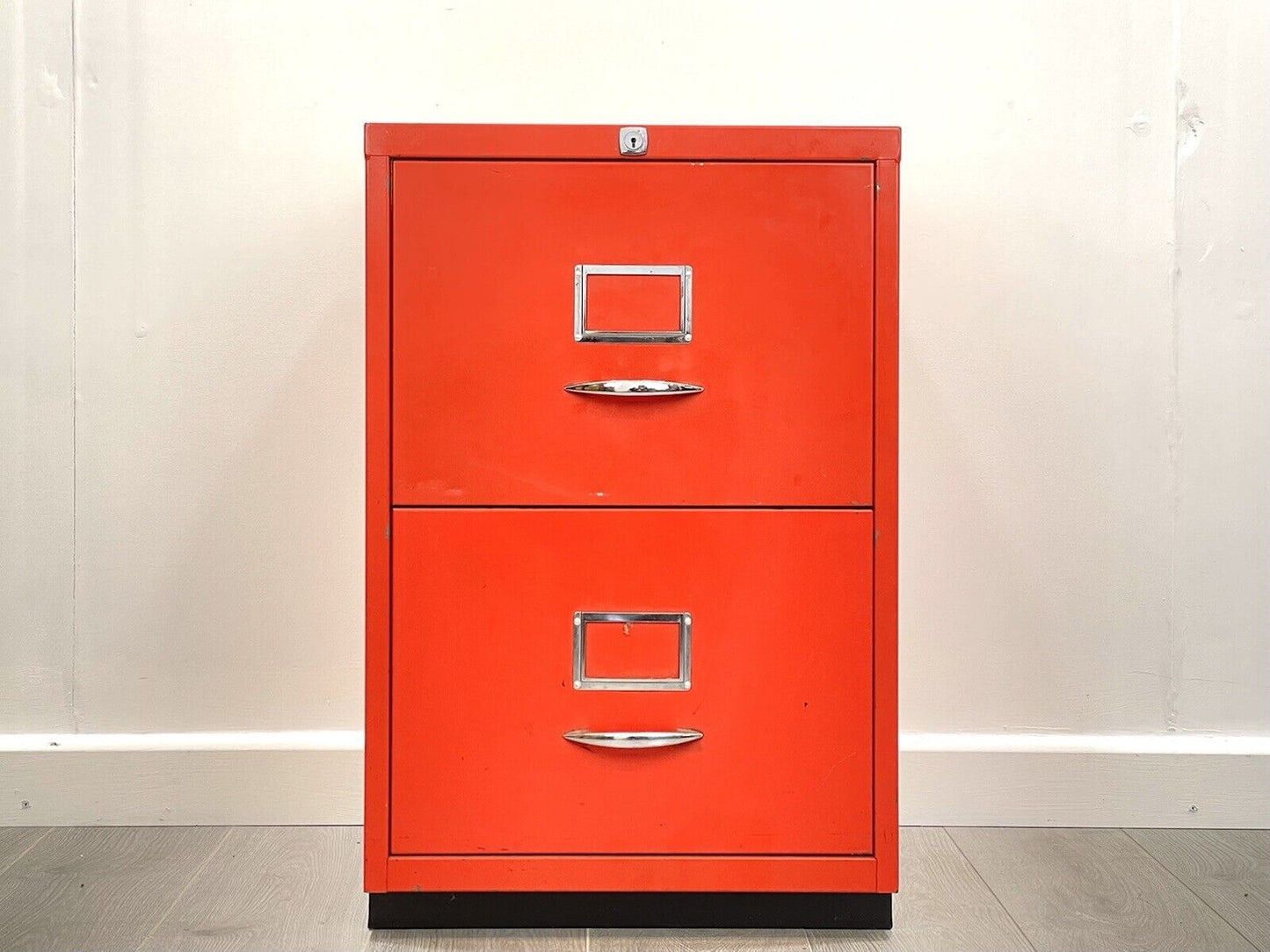 Vintage, 2 Drawer Red Filing Cabinet