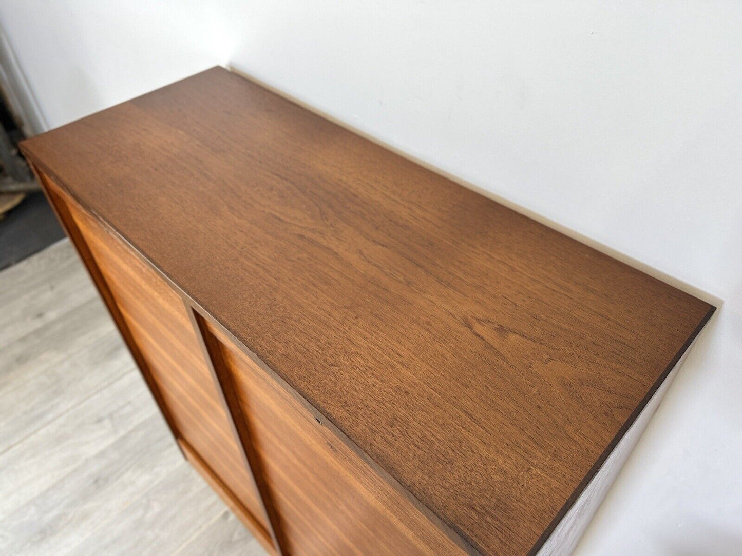 Vintage Danish Tambour Double Filing Cabinet