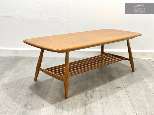 Ercol Model 459, Mid Century Elm Coffee Table with Magazine Rack