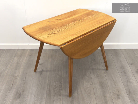 Ercol Model 384, Mid Century Drop Leaf Oval Dining Table