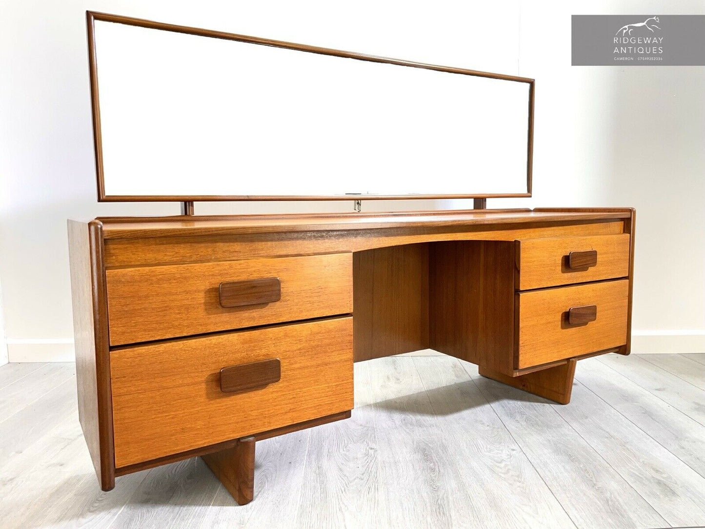 White and Newton, Retro Teak Dressing Table with Mirror
