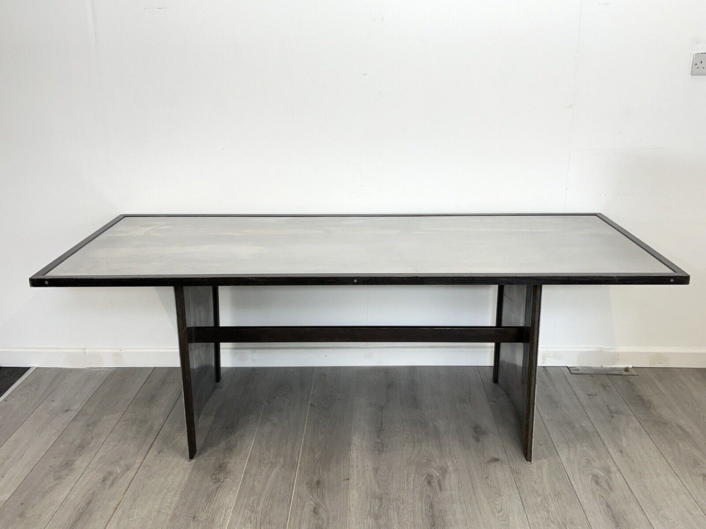 A Bespoke Industrial Aluminium and Iron Dining Table