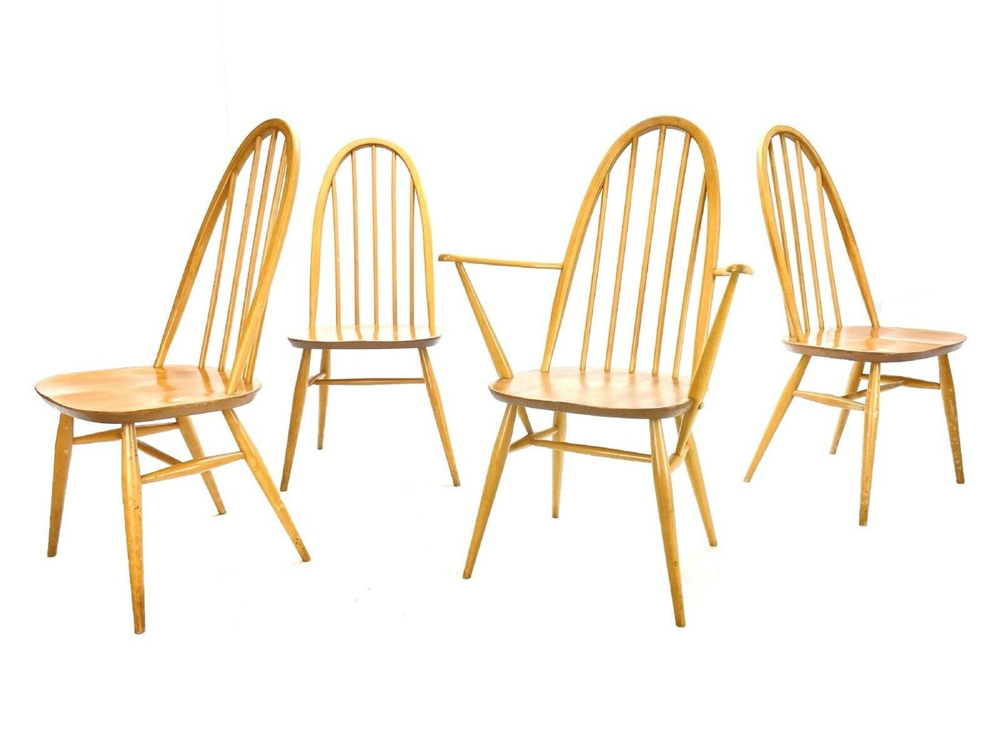 Ercol Quaker 365 & 365a, Set Of 4 Retro Dining Chairs