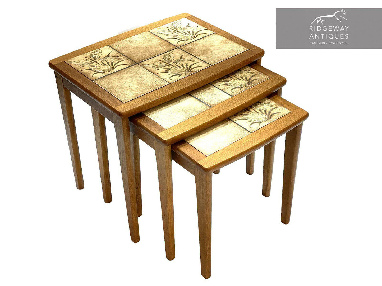 BRDR. Furbo, Danish, Mid-Century Nest Of Teak Tiled Tables