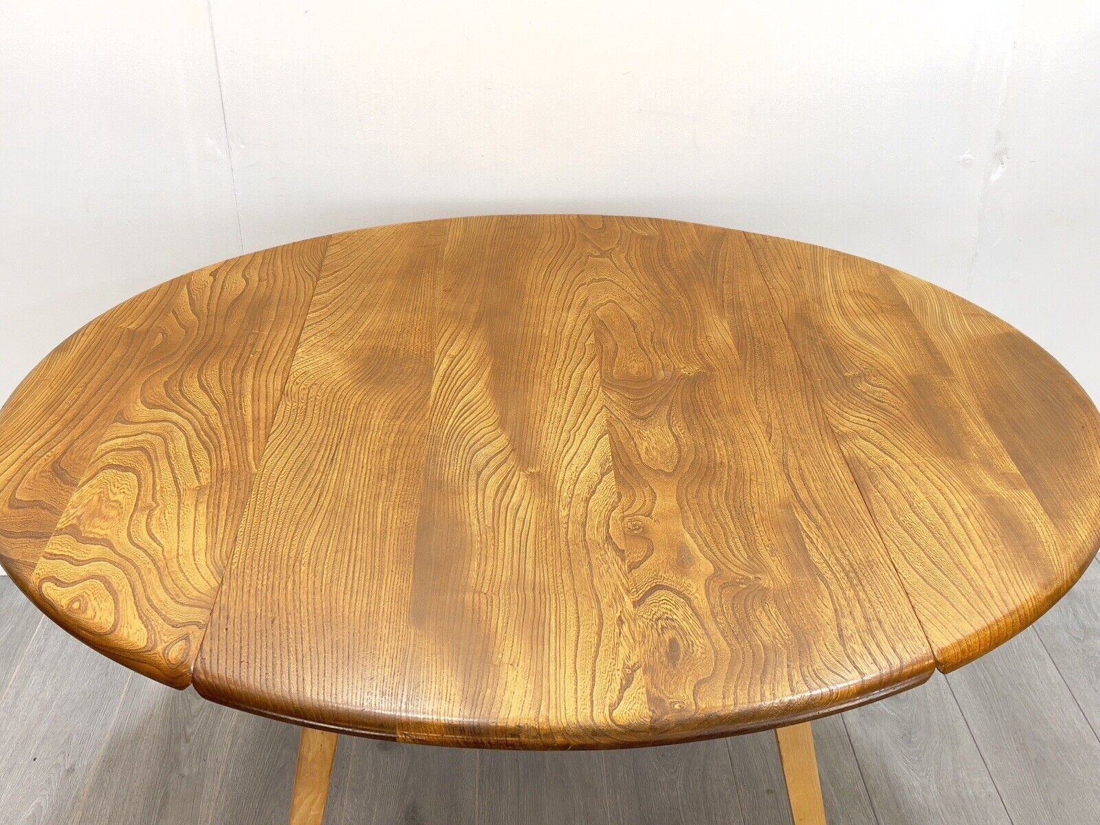 Ercol Model 384, Retro Drop Leaf Oval Dining Table - Blue Label