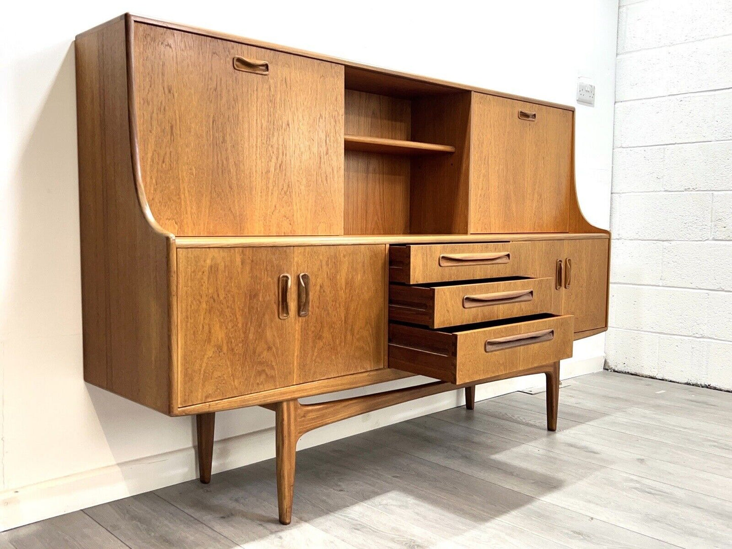 G Plan Fresco, Mid Century Teak Highboard / Tall Sideboard